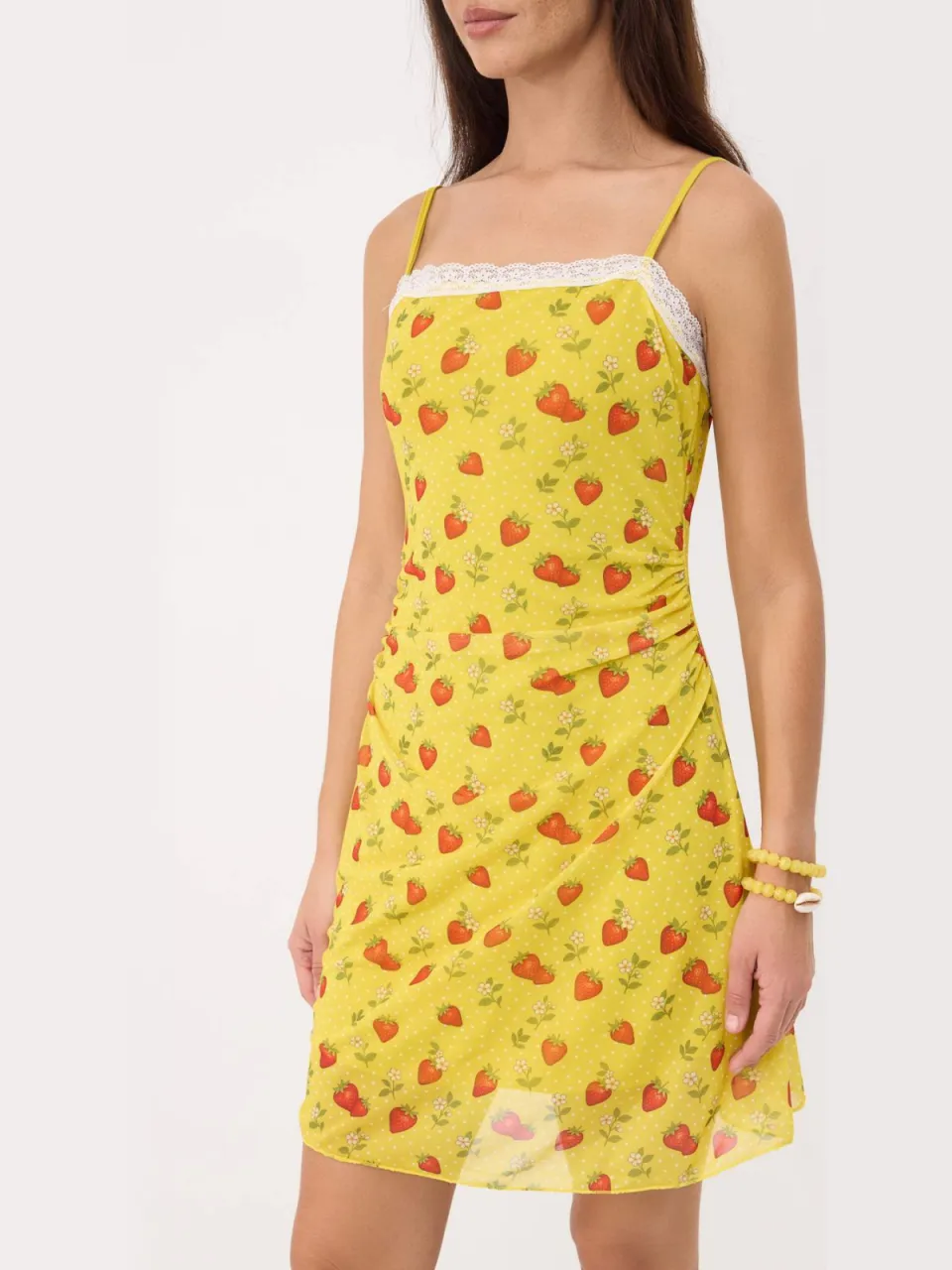 Trendyol TRENDYOLMİLLA Dames Geel Grafisch Kort / Mini Mouwloos Casual A-lijn Jurken, foto 2