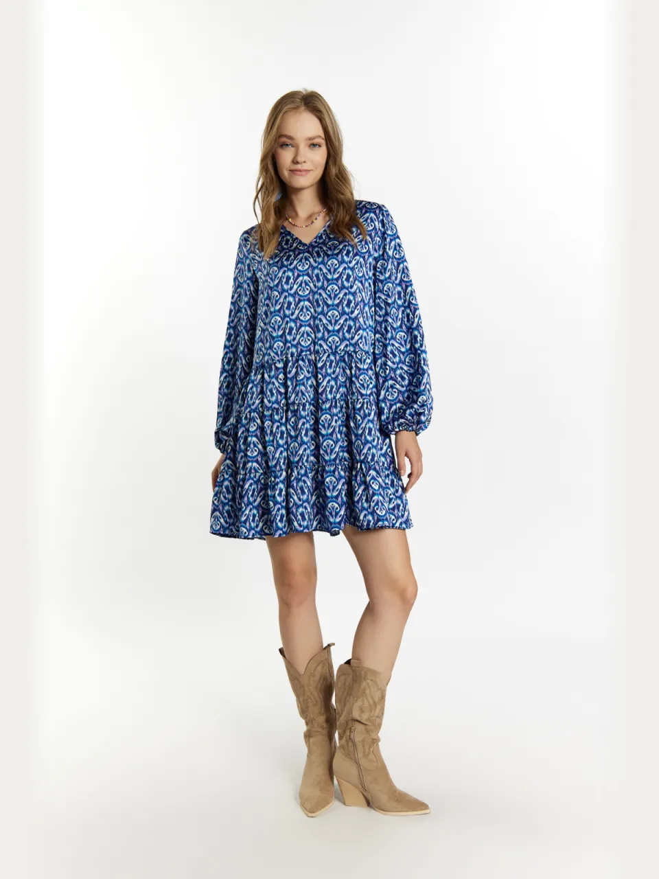 IZIA Jurk Dames Blauw Veelkleurig