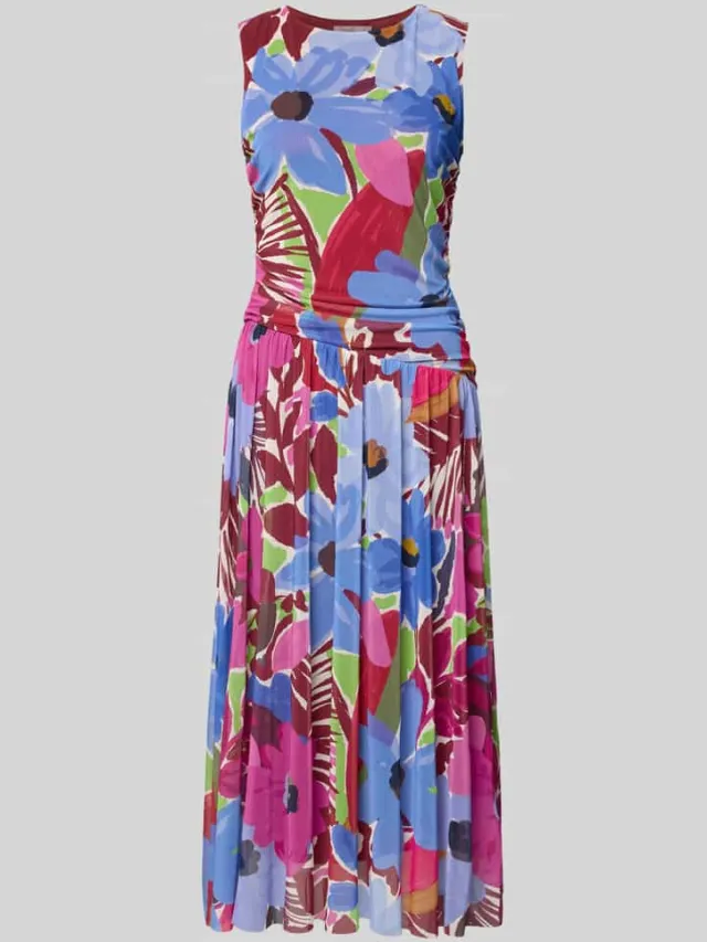 Christian Berg Woman Selection Midijurk van mesh met bloemenprint paars, foto 2