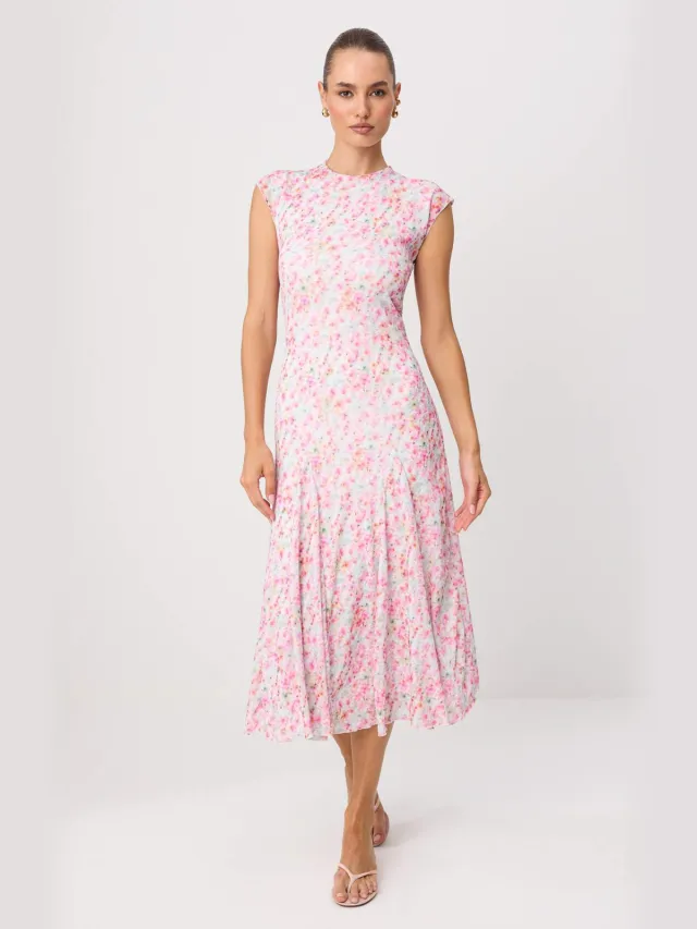 Trendyol TRENDYOLMİLLA Dames Meerkleurig Abstract Maxi Mouwloos A-lijn Jurken Veelkleurig