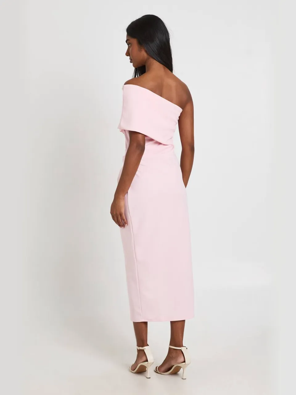 boohoo Dames Jersey Crepe Bardot Midaxi Jurk pastelroze, foto 2