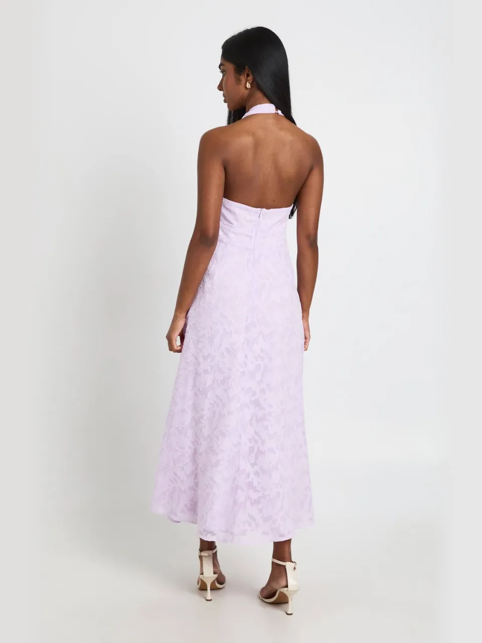 boohoo Dames Burnout Halter Midaxi Jurk lila, foto 2