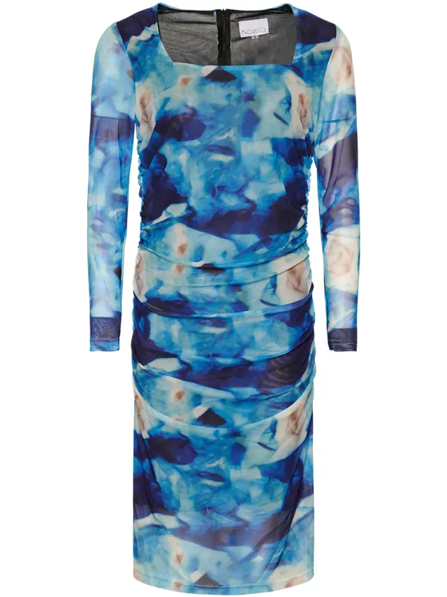 Noella Polly-jurk in blauwe mix