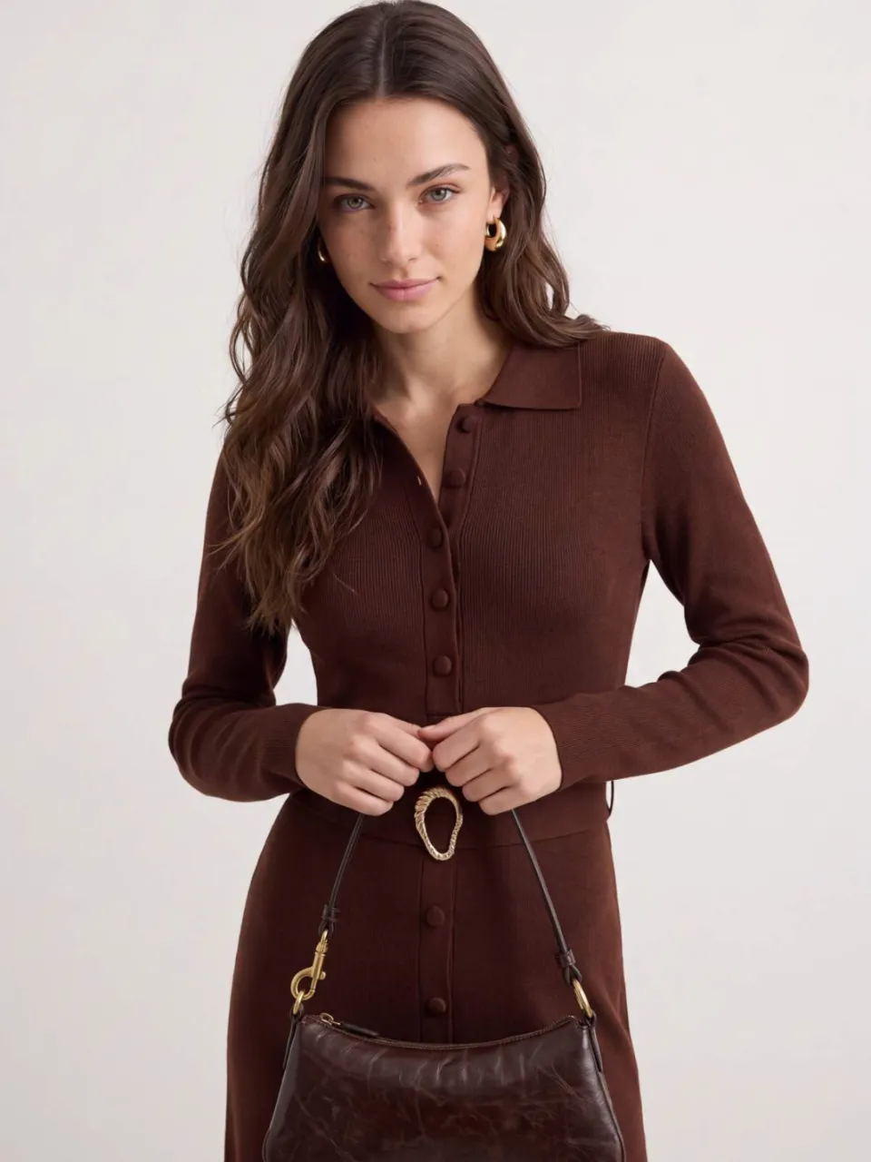 Trendyol Modest Dames Bruin Effen Maxi Lang A-lijn Modest Jurken