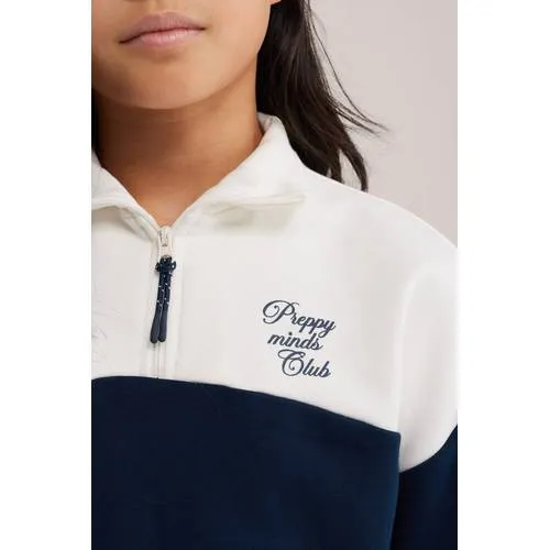 WE Fashion sweatjurk donkerblauw donkerblauw/wit, foto 4