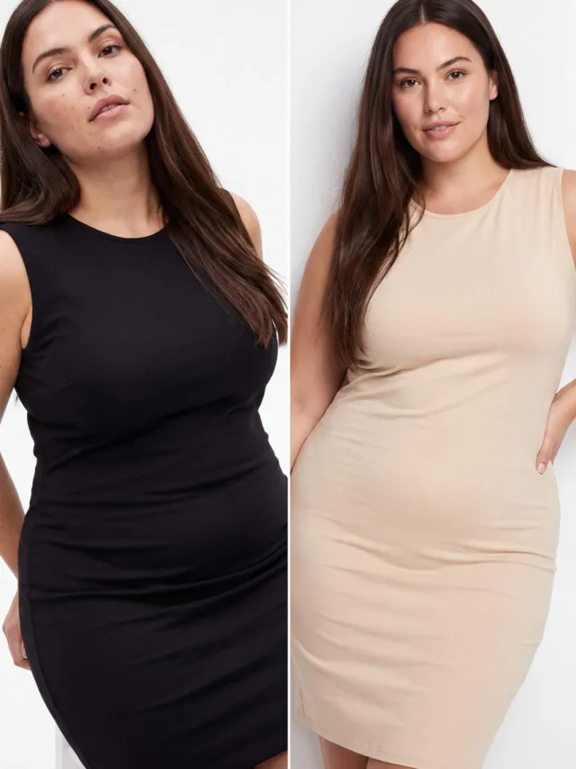 Trendyol Curve Dames Zwart Effen Midi Mouwloos Shift-model Grote maten Jurk, foto 2