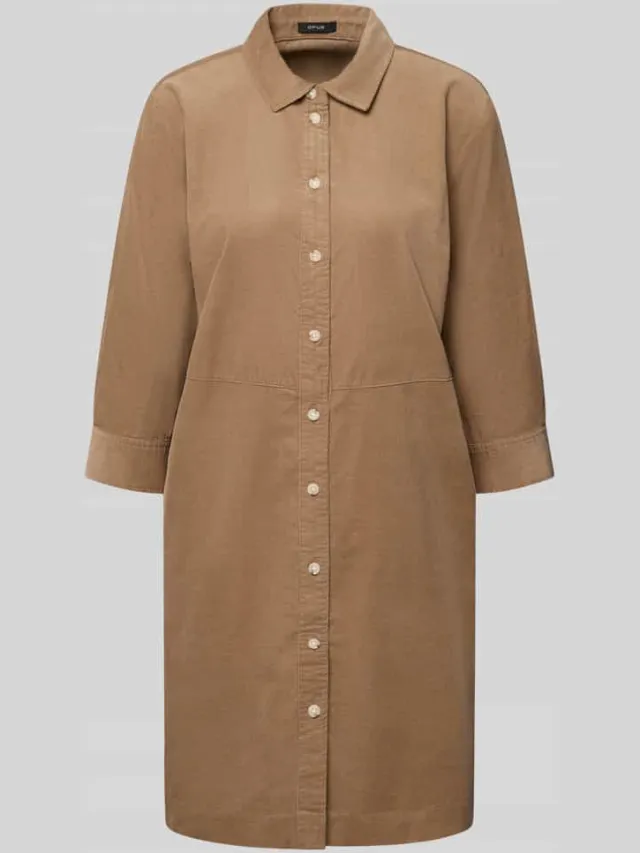 Opus Knie-lange jurk model 'Wicorda' taupe, foto 2