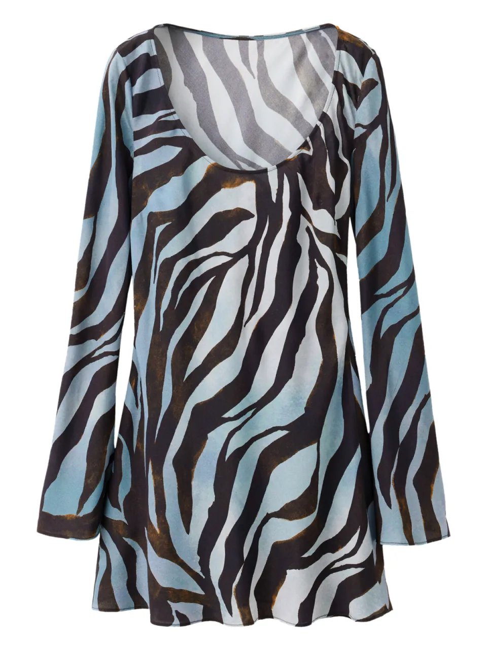 Mango korte jurk met zebraprint - blauw, foto 2