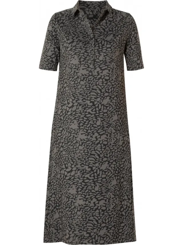 Yesta Veena Jurk - Dark Grey/Black - maat 0(46)