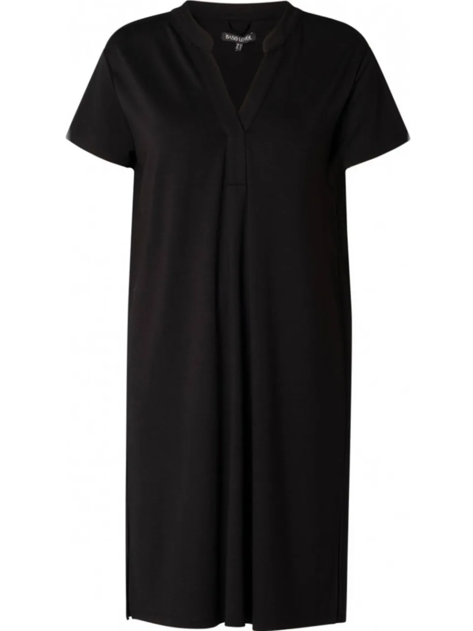 Base Level Curvy jurk met ceintuur zwart, foto 3
