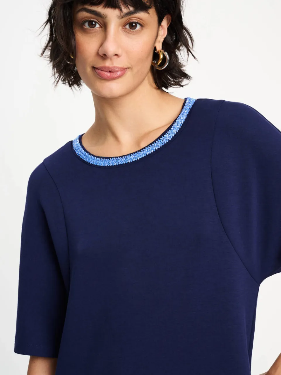 POM Amsterdam Macy midi jurk donkerblauw, foto 4