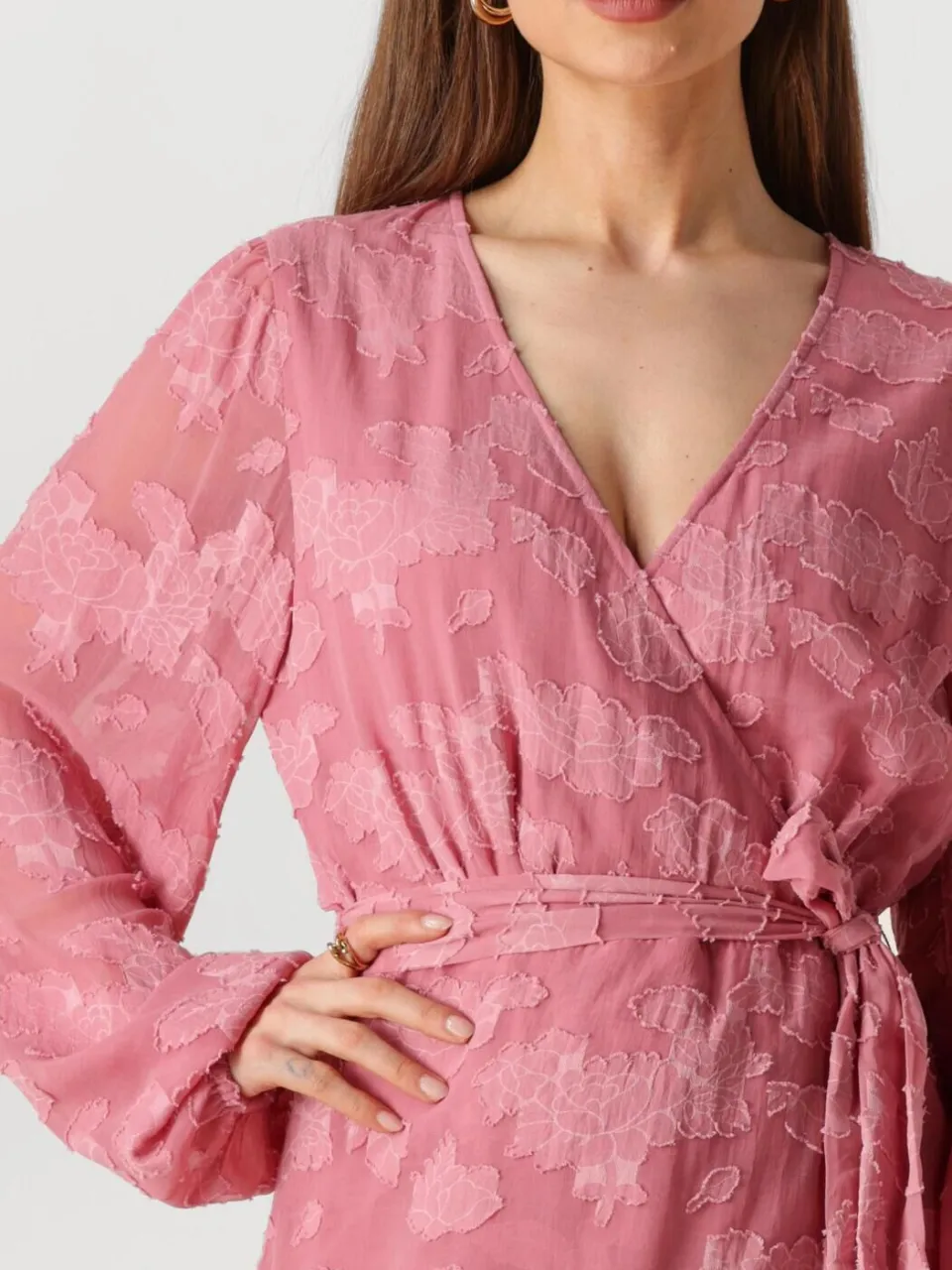 Aaiko Dames Jurken Eloise Chiffon Flower Pes 509 - Roze, foto 3