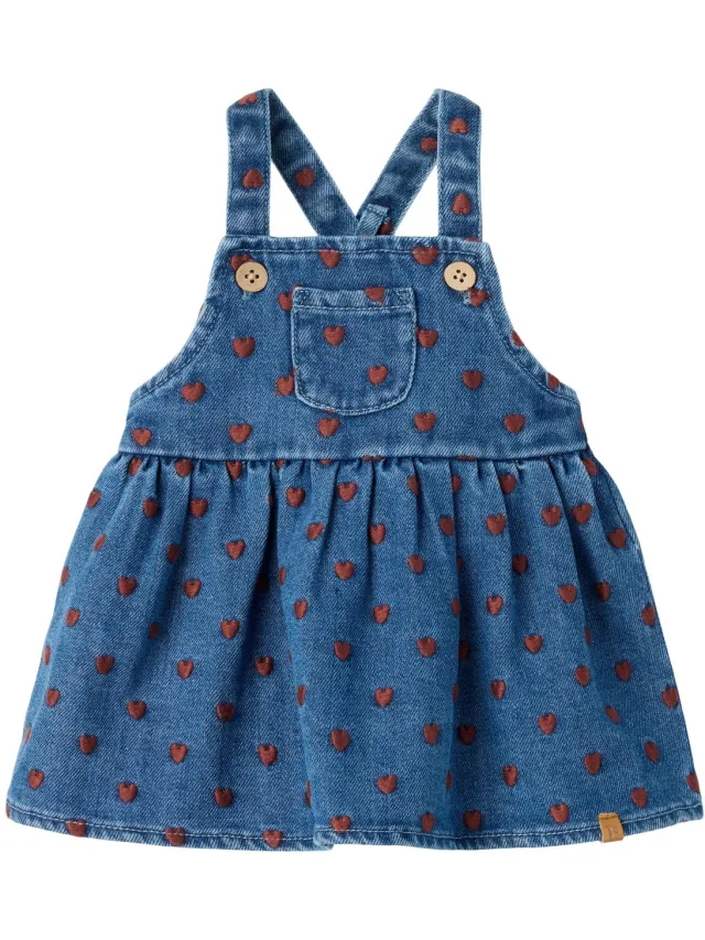 Lil' Atelier Baby Overgooier Geborduurd Dark Blue Denim1