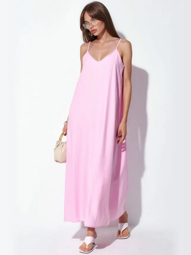 Busem Dames Effen Maxi Slipdress Blush