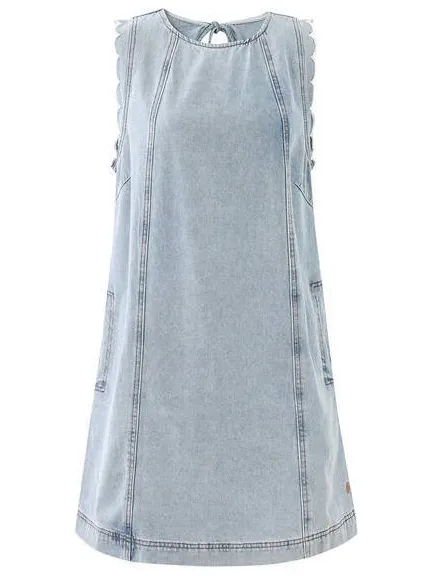 FRNCH spijkerjurk met open rug - lichtblauw, foto 2