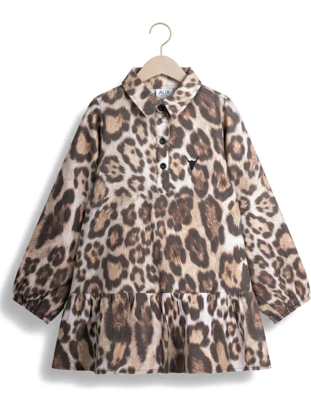 ALIX MINI Meisjes Jurken Jaguar Dress - Beige