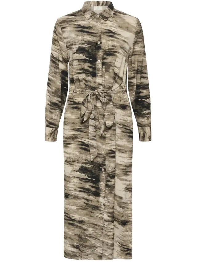 Kaffe Dameshemdjurk KAFFE Keri feather grey abstract