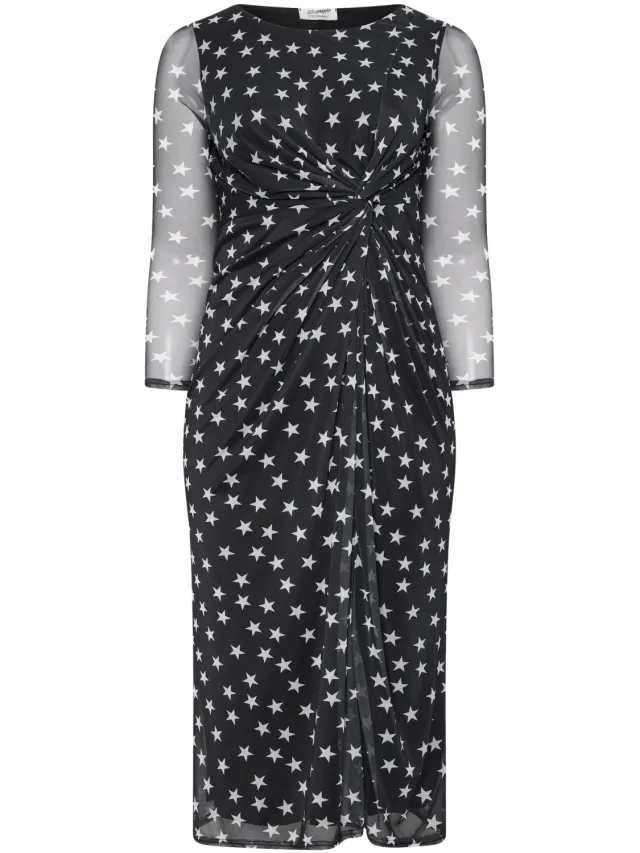 Yours Zwarte Jurk Met Ster En Knoop Aan De Zijkant Black