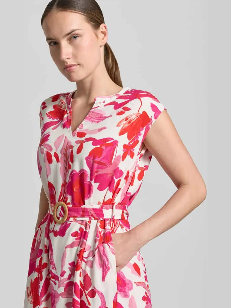 ZABAIONE Midi-jurk van viscose met riem model 'An44na' felroze, foto 3