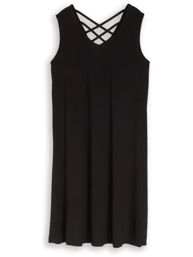 Tom Tailor Jerseyjurk met cut-out-detail - deep black