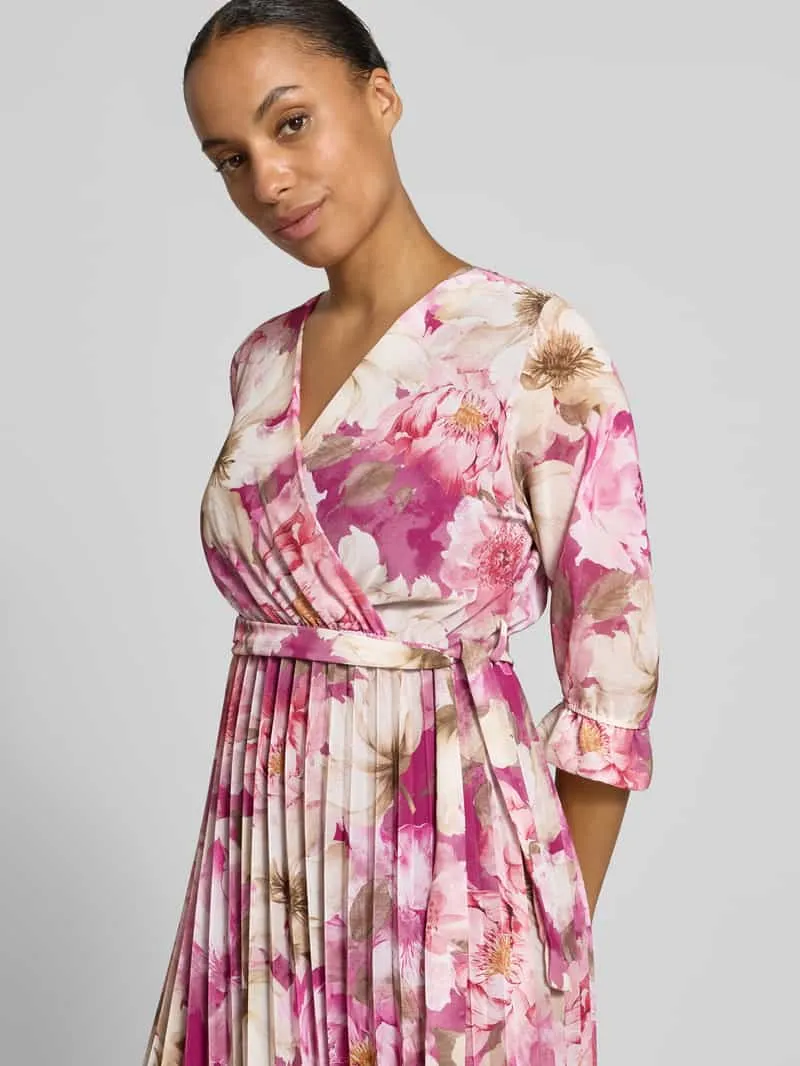 ZABAIONE Midi-jurk met bloemenprint model 'Matilda' fuchsia, foto 4