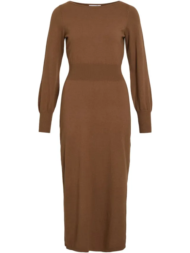 Vila VIKERRY L/S BOATNECK MIDI DRESS/KA - Dames - Mini jurken argan oil