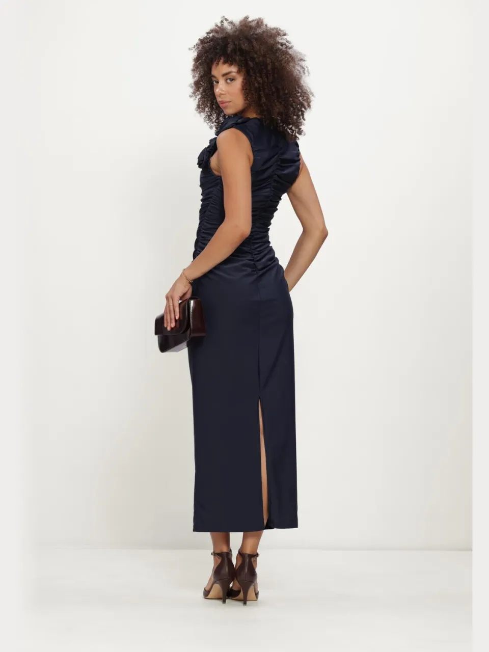 Y.A.S. YAS Dames Jurken Yasdona Sl Long Dress - Show - Donkerblauw, foto 3