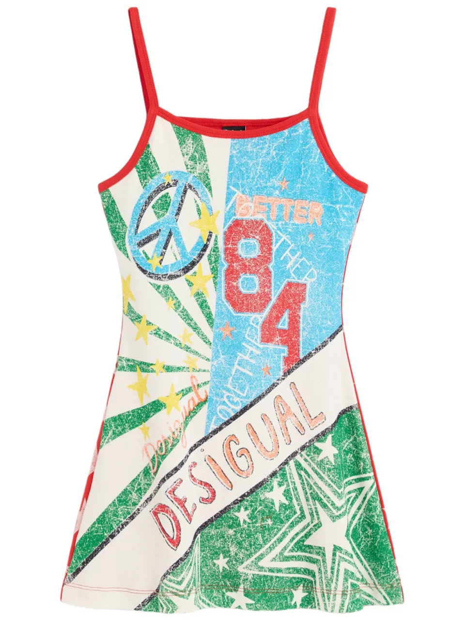 Desigual korte zomerjurk met print - rood, foto 2