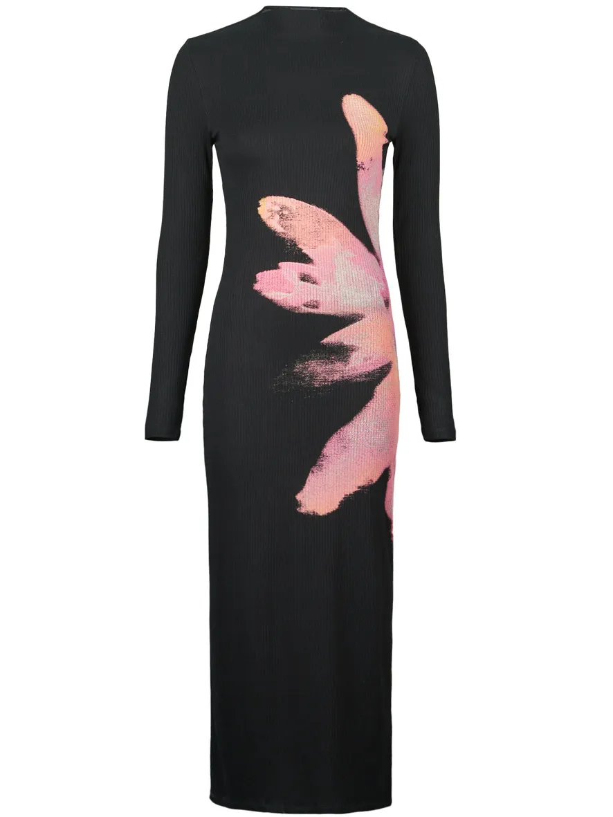 Desigual SEVILLA midi jurk zwart roze, foto 2