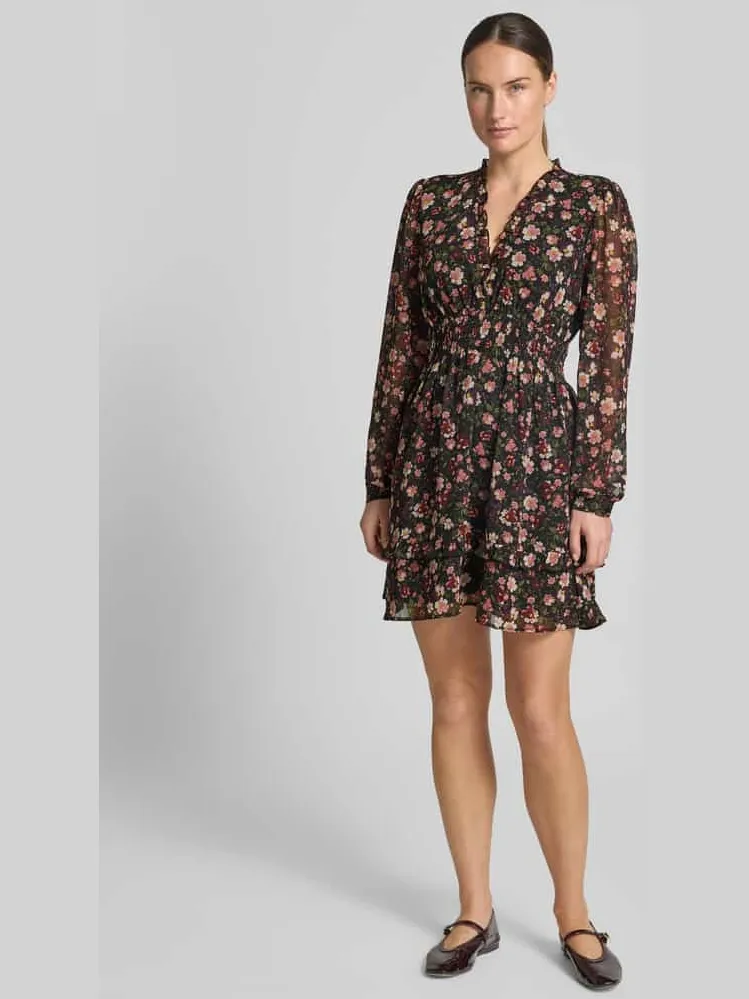 Apricot Mini-jurk in all-over look met elastisch tailleband zwart, foto 3