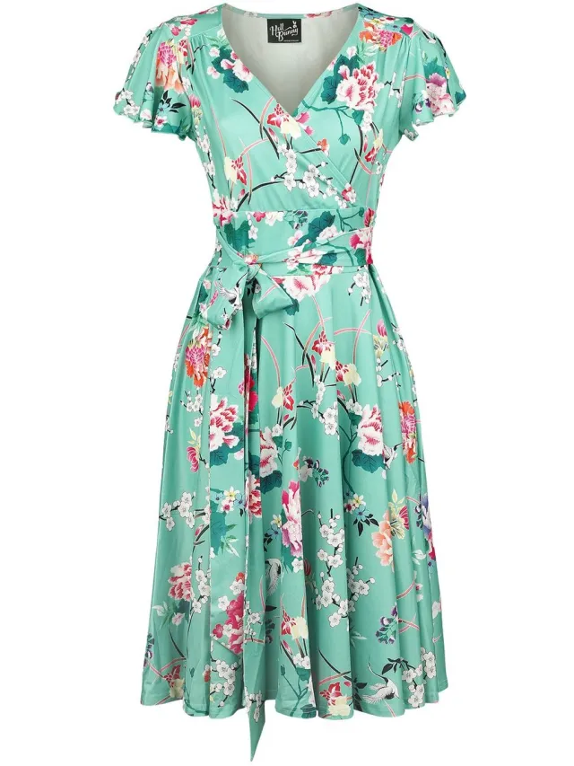 Hell Bunny Midori Dames Mini-jurk - munt mint