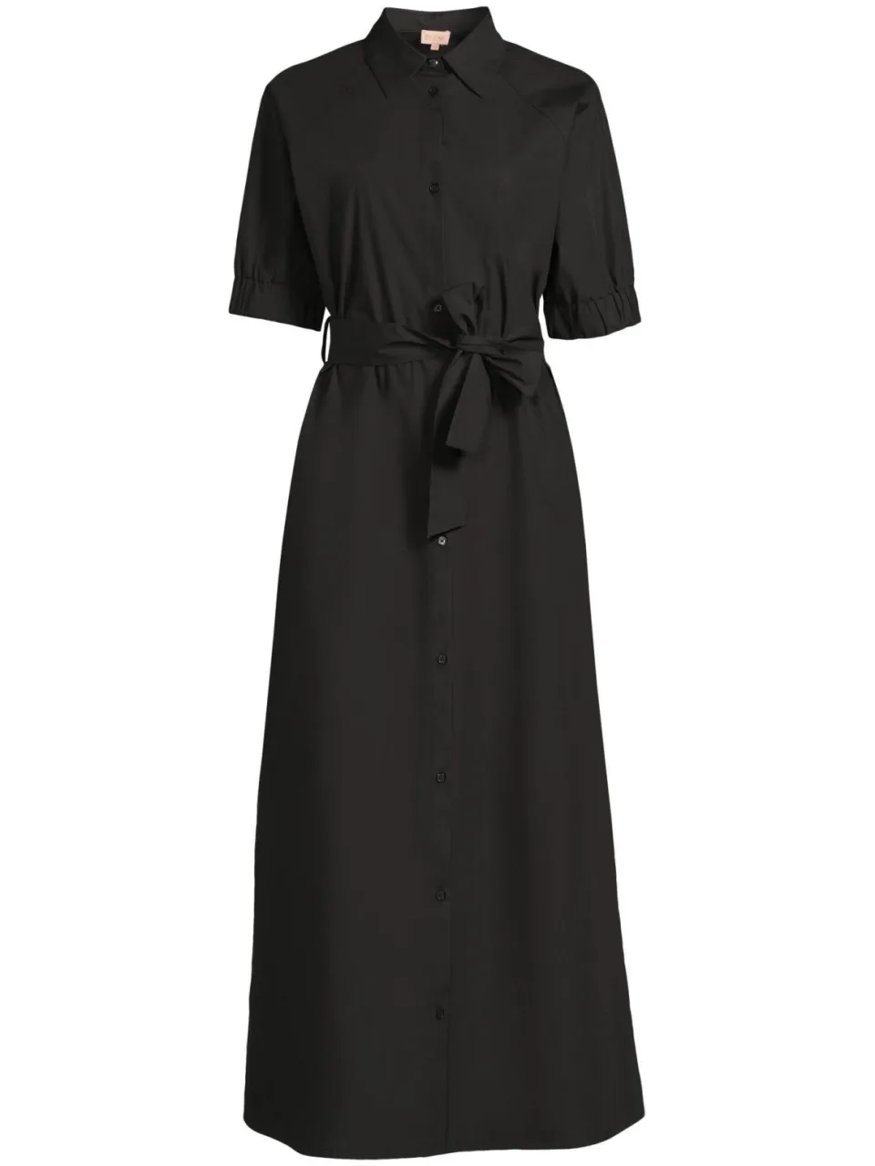 Ruby poplin maxi overhemd jurk zwart, foto 2