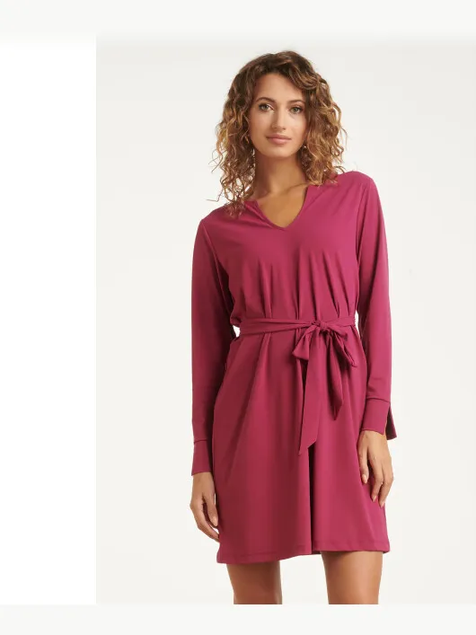 Smashed Lemon 25818 – travel jurk met ceintuur Paars