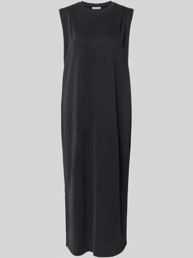 Jake*s Collection midi-jurk van modalmix met ronde hals zwart, foto 2