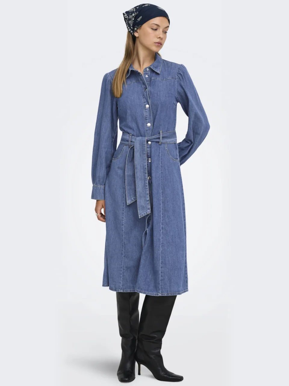 Only spijkerjurk - mediumblauw Medium blue denim