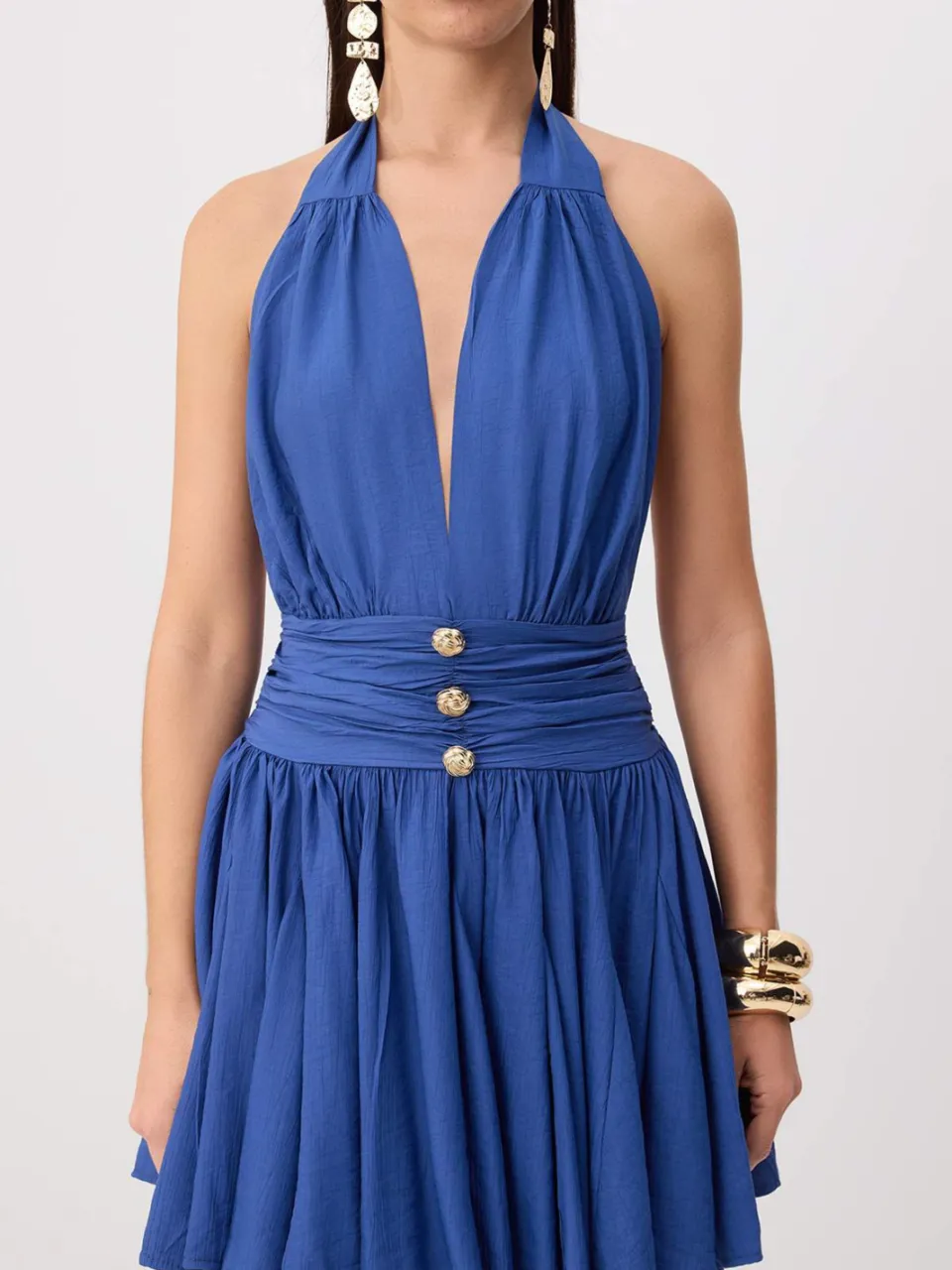 Trendyol TRENDYOLMİLLA Dames Blauw Effen Kort / Mini Mouwloos Avond / Dagelijks Skater Jurken, foto 2