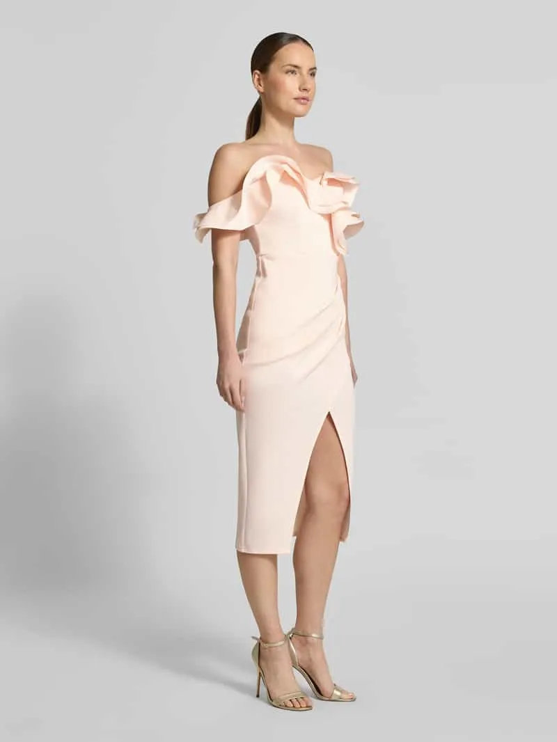 Lipsy slim fit midi-jurk met loopsplit roze, foto 4