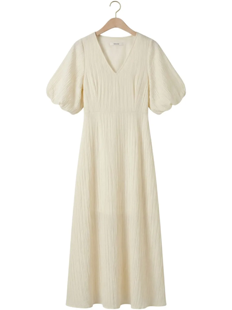 SELECTED WOMEN Dames Jurken Slfmaddie Ss Closed Back Midi Dress - Ecru, foto 2