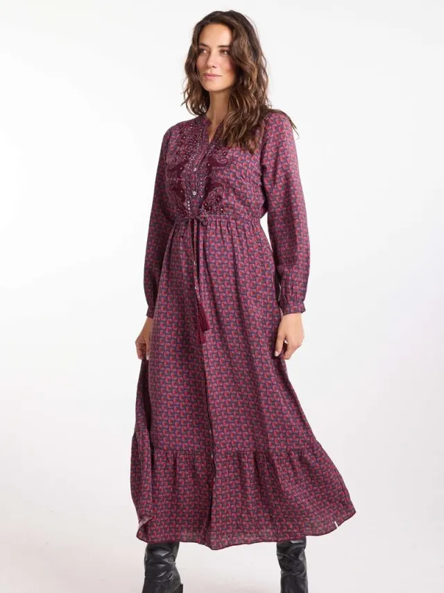 Didi Dames Dress Motive Wine Lovely print Rood