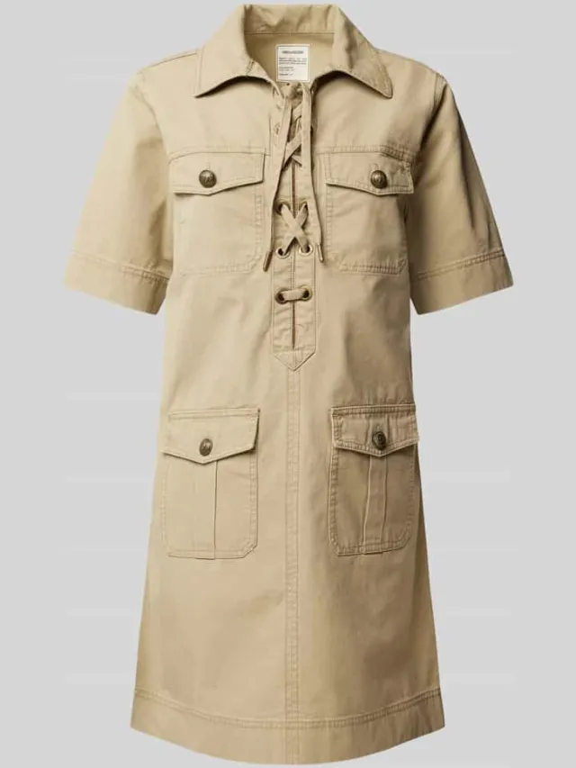 Zadig & Voltaire Mini-jurk met klepzakken, model 'RECORD' beige, foto 2