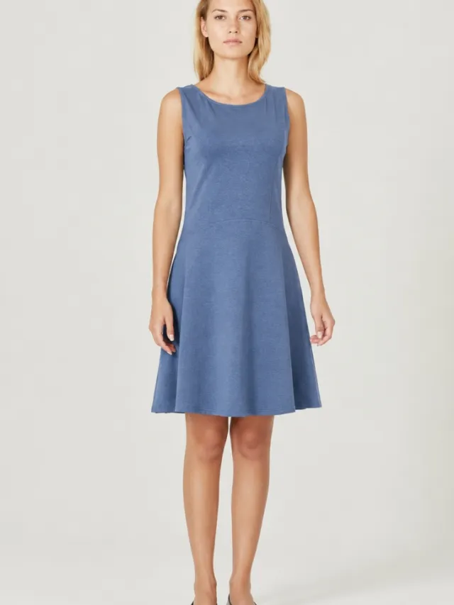 HempAge dames vegan Jurk Jersey Summer Blueberry Blauw