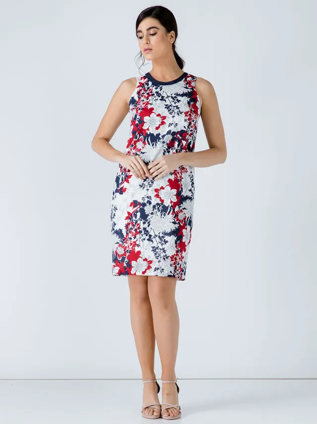 Conquista Bloemrijke mouwloze jurk van Conquista Fashion Veelkleurig