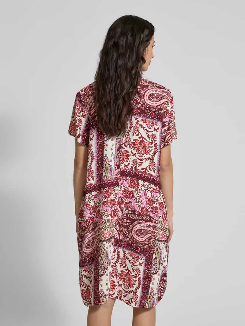 Christian Berg Woman Selection Knielange jurk van viscose met V-hals felroze, foto 4