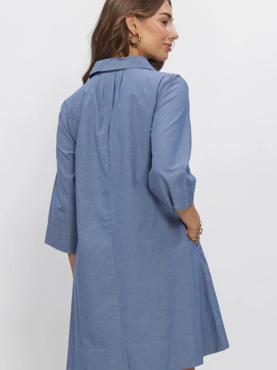 SELECTED WOMEN Dames Jurken Slfkira Talia Oversize 3/4 Dress - Blauw, foto 3