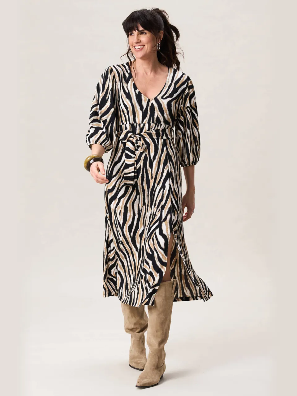Miss Etam midi jurk zand