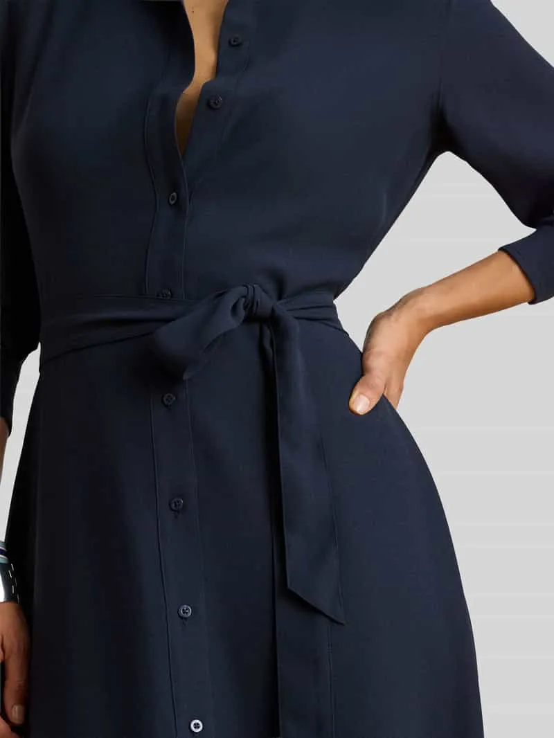 Lauren Ralph Lauren overhemdjurk met tailleriem marineblauw, foto 5