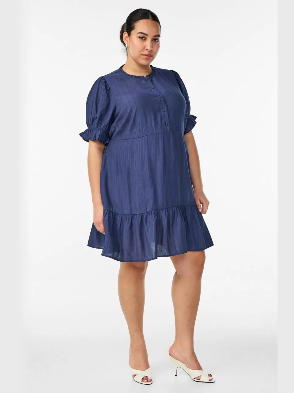 Zizzi viscose zomerblousejurk Plus Size - donkerblauw, foto 4