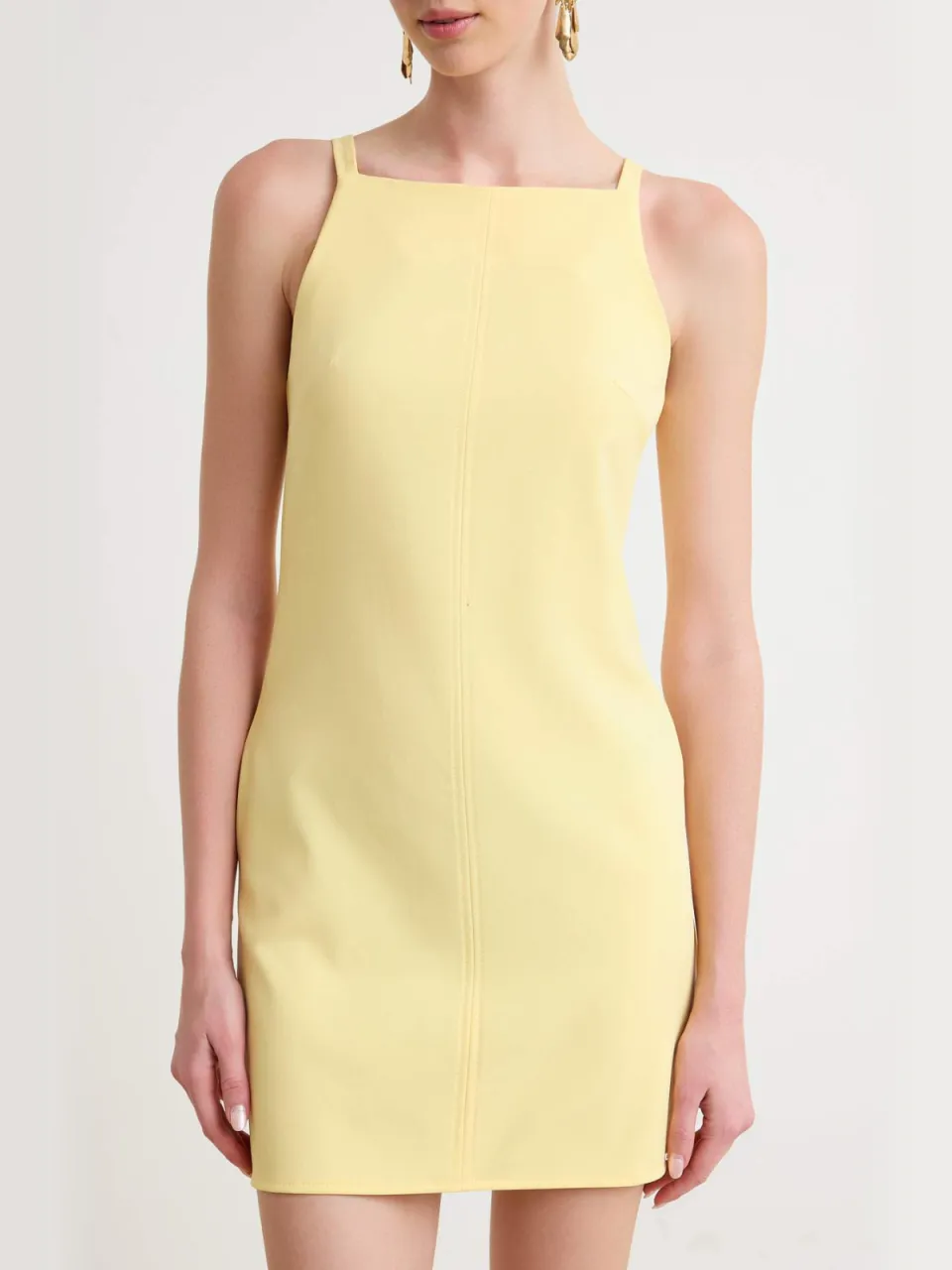 Trendyol TRENDYOLMİLLA Dames Geel Effen Kort / Mini Mouwloos Zakelijk Bodycon Jurken, foto 2