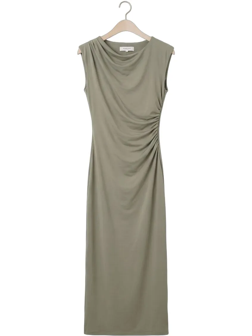 ROSEMUNDE Dames Jurken Billie Sl Long Drape Dress - Khaki, foto 2