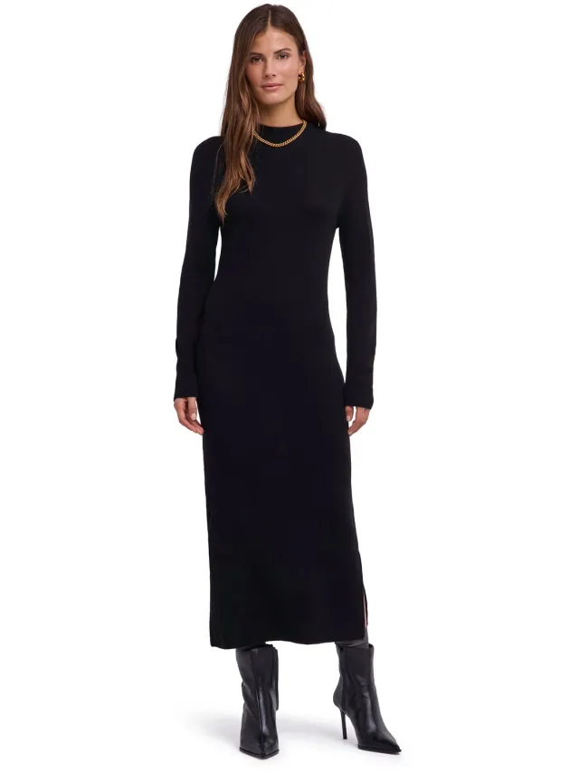 Falke Favorites Ultrafine zacht warm wol jurk dames zwart zwart 3000